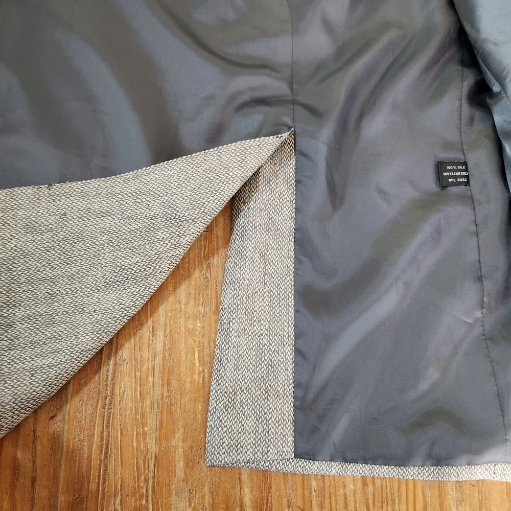 Macy's Savile Row Men's 40R 100% Silk Herringbone Beige Single Breast Sport Coat